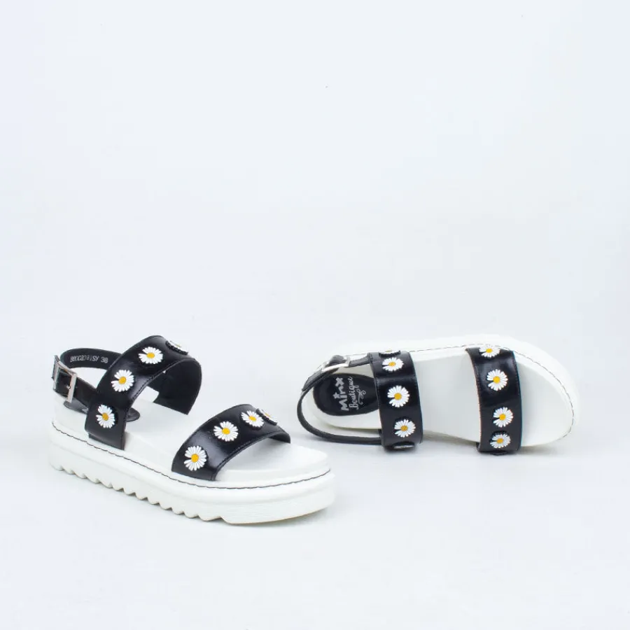 Flat^Minx Becca Sandal BlackDaisy