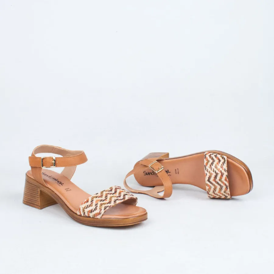 Heeled^Sundowner - Italy Costanza Heeled Sandal TanMulti