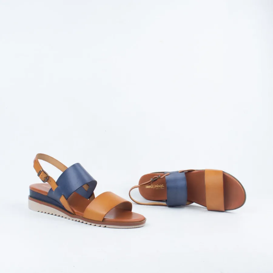 Flat^Sundowner Cozzy Sandal Navy/Mustard