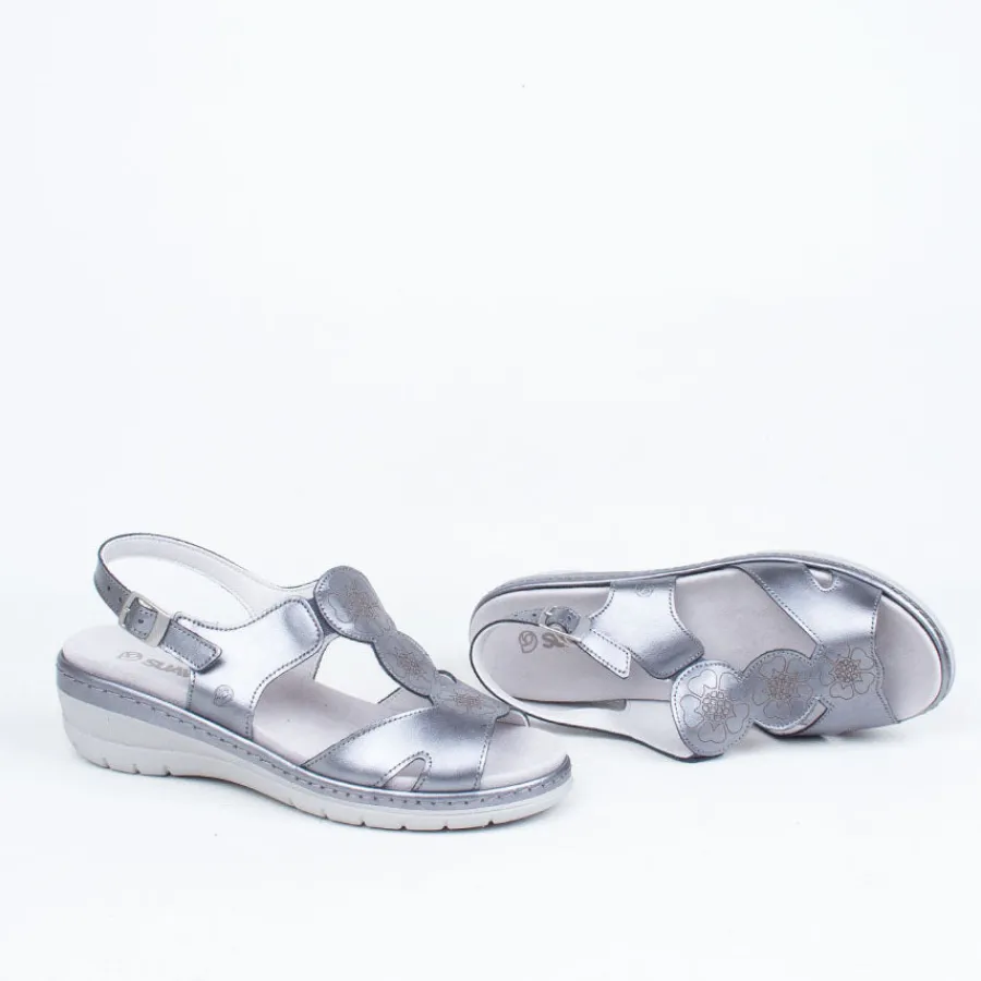 Flat^Suave - Portugal Enid Sandal Silver/Grey