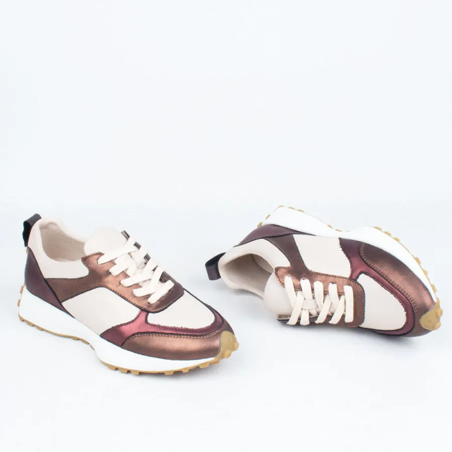 Lace Up^Gelato Flower Sneaker BronzeMulti