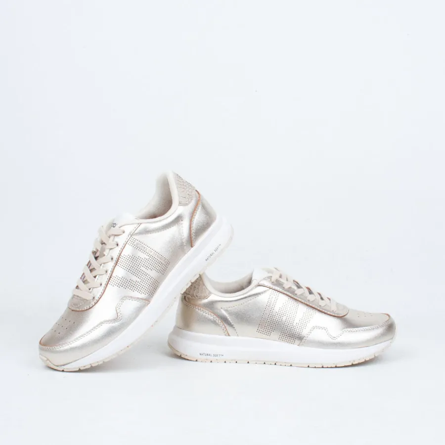 Lace Up^Woden Nora Sneaker SoftGold