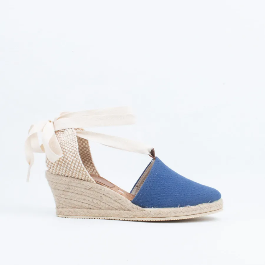 Wedge^Le Sansa Pringle Espadrille Navy