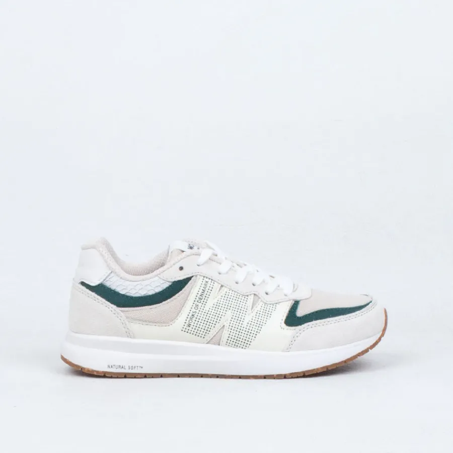 Lace Up^Woden Rigmor Sneaker Cream/Forest