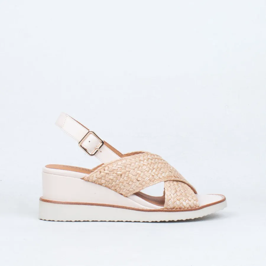 Wedge^Bresley NZ Shayna Sandal NaturalMulti