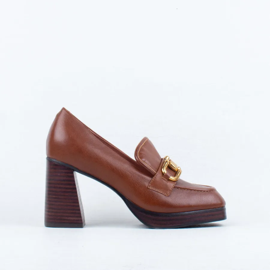 Platform | Pump^Minx Tammy Heel Tan